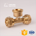 High quality water supply 2 male 1 female brass tee